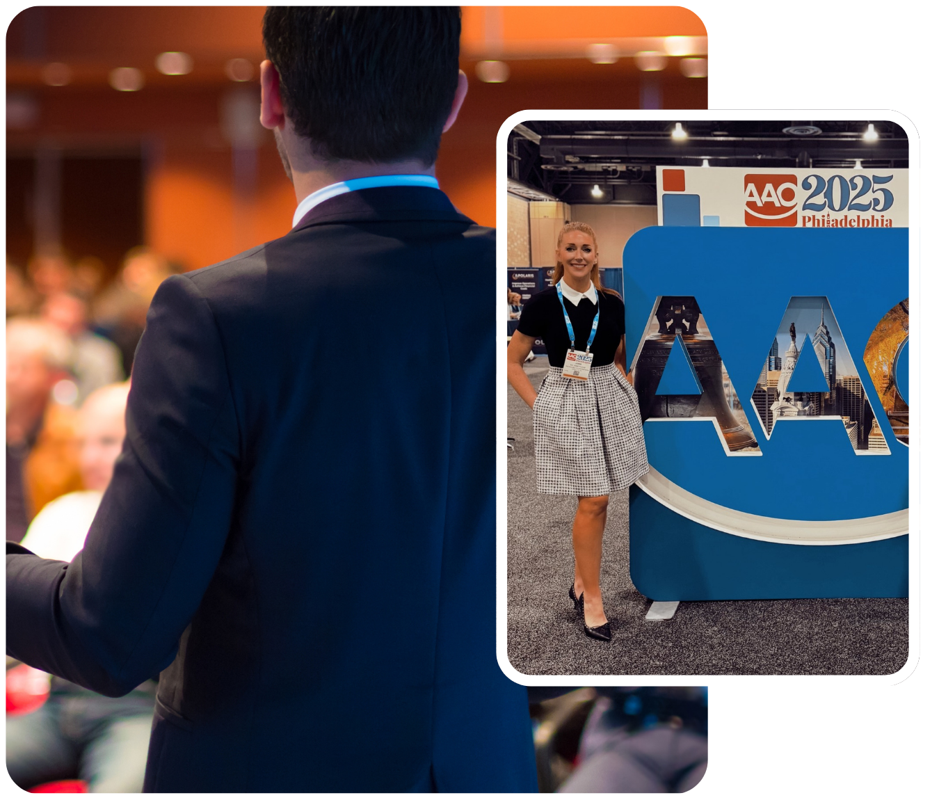 Collage of images from speaking events